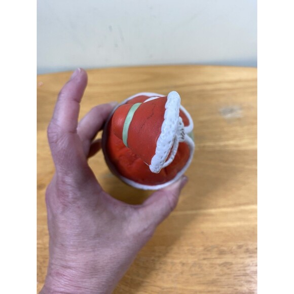 Vtg Enesco Little Girl Red Coat Porcelain Music Box Figurine Winter Wonderland - Picture 6 of 10